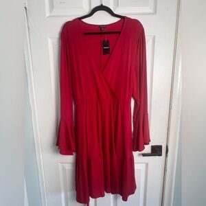 Torrid Vibrant Red Long Sleeve Dress